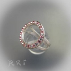 Сребърен дамски пръстен с камъни Swarovski R-321